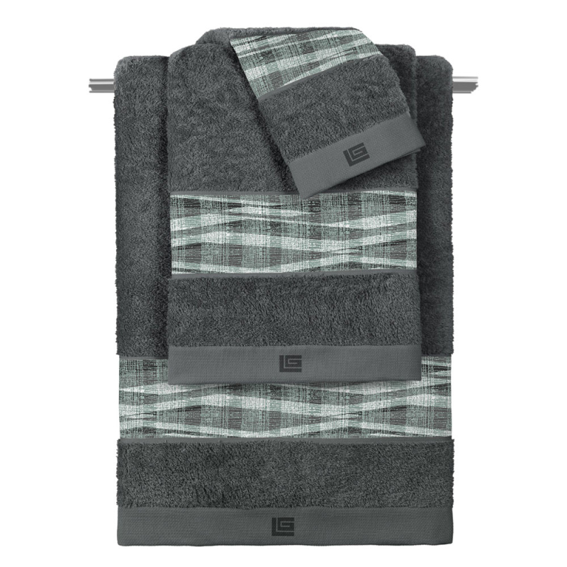 Πετσέτες Μπάνιου (Σετ 3τμχ) Guy Laroche Active Mint - Anthracite