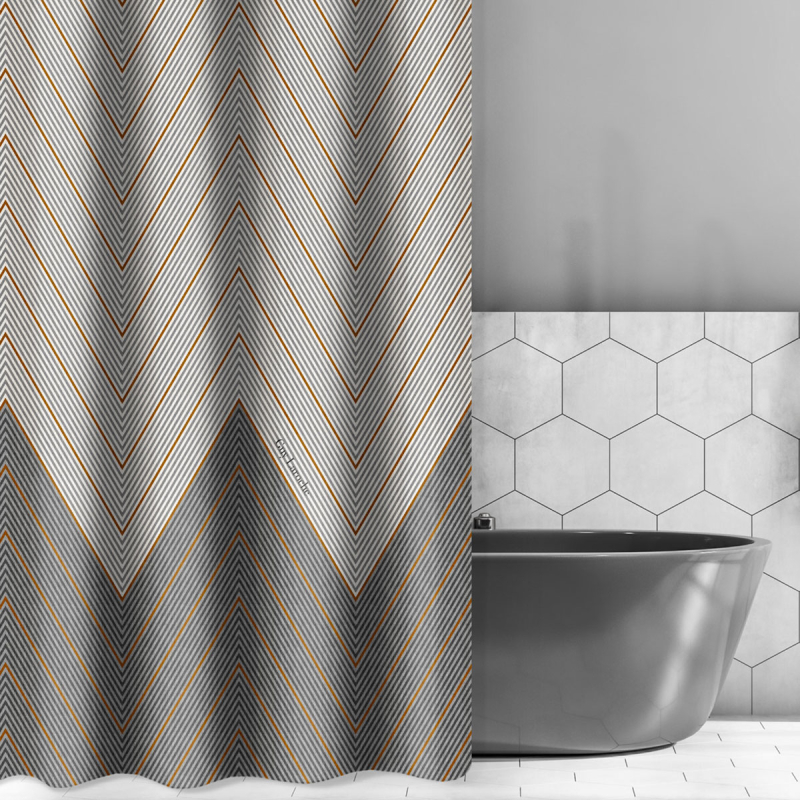 Κουρτίνα Μπάνιου (180x185) Με Τρουκς Guy Laroche Canyon Anthracite