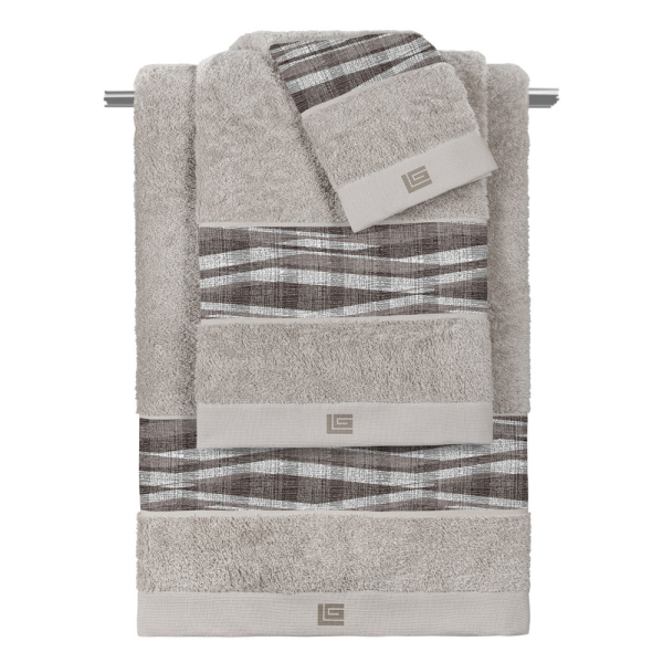 Πετσέτες Μπάνιου (Σετ 3τμχ) Guy Laroche Active Taupe - Silver