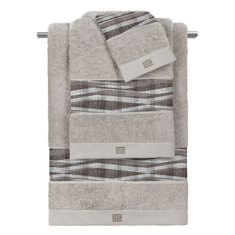 Πετσέτες Μπάνιου (Σετ 3τμχ) Guy Laroche Active Taupe - Silver