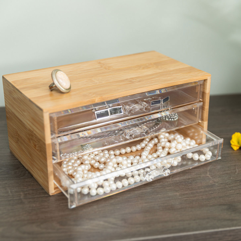 Θήκη Οργάνωσης Με Συρτάρια (11x24.5x14) Homely Clear 02-17699