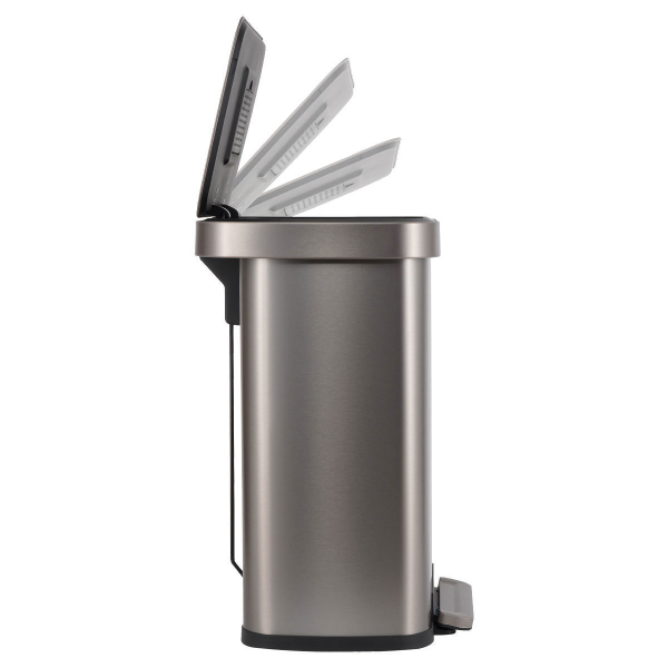 Κάδος Απορριμμάτων (37.5x45x57) Estia 50lt Flatop Inox 01-31954