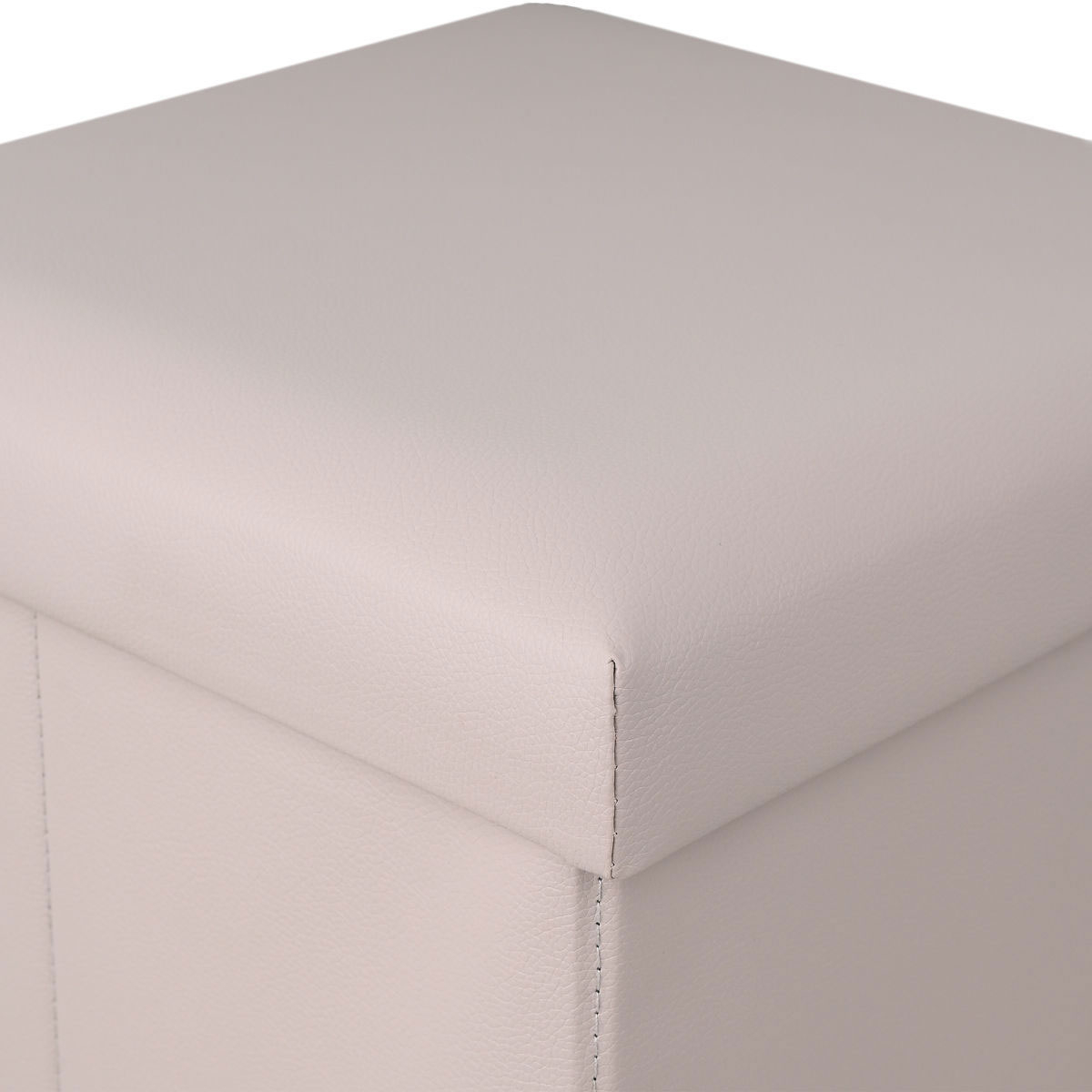 Σκαμπό με Αποθηκευτικό Χώρο (38X38X38) Estia Cube Leather Taupe 03-35907 Home Έπιπλα Spitishop