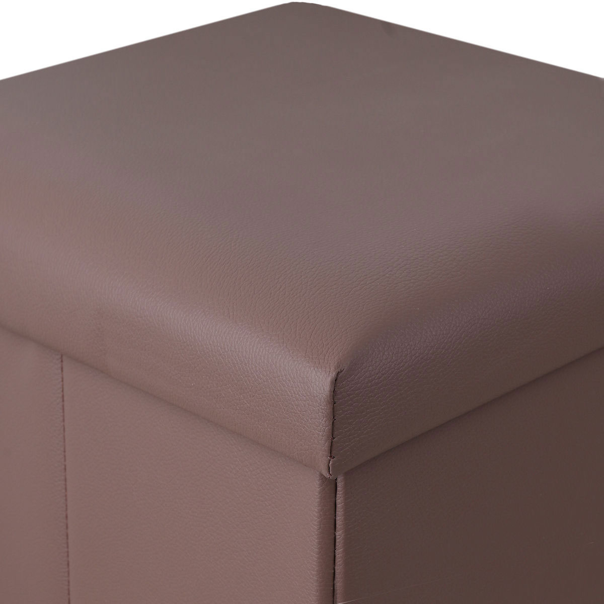 Σκαμπό με Αποθηκευτικό Χώρο (38X38X38) Estia Cube Leather Brown 03-35914 Home Έπιπλα Spitishop