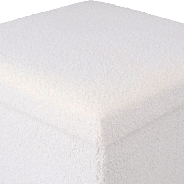 Σκαμπό Με Αποθηκευτικό Χώρο (38x38x38) Estia Cube Teddy White 03-35921