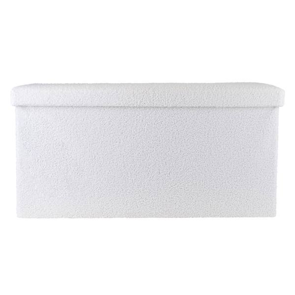 Ταμπουρέ Με Αποθηκευτικό Χώρο (76x38x38) Estia Cube Teddy White 03-35938