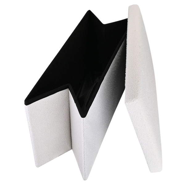 Ταμπουρέ Με Αποθηκευτικό Χώρο (76x38x38) Estia Cube Teddy White 03-35938