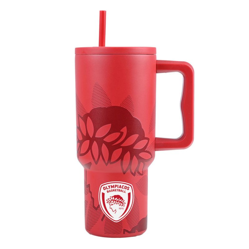 Κούπα Θερμός Με Λαβή & Καλαμάκι 900ml Estia Olympiacos B.C. 01-35969