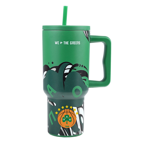 Κούπα Θερμός Με Λαβή & Καλαμάκι 900ml Estia Panathinaikos We The Greens 01-35990