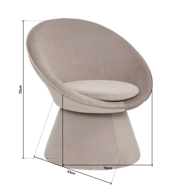 Πολυθρόνα (76x63x75) A-S Plopi Grey 194625A