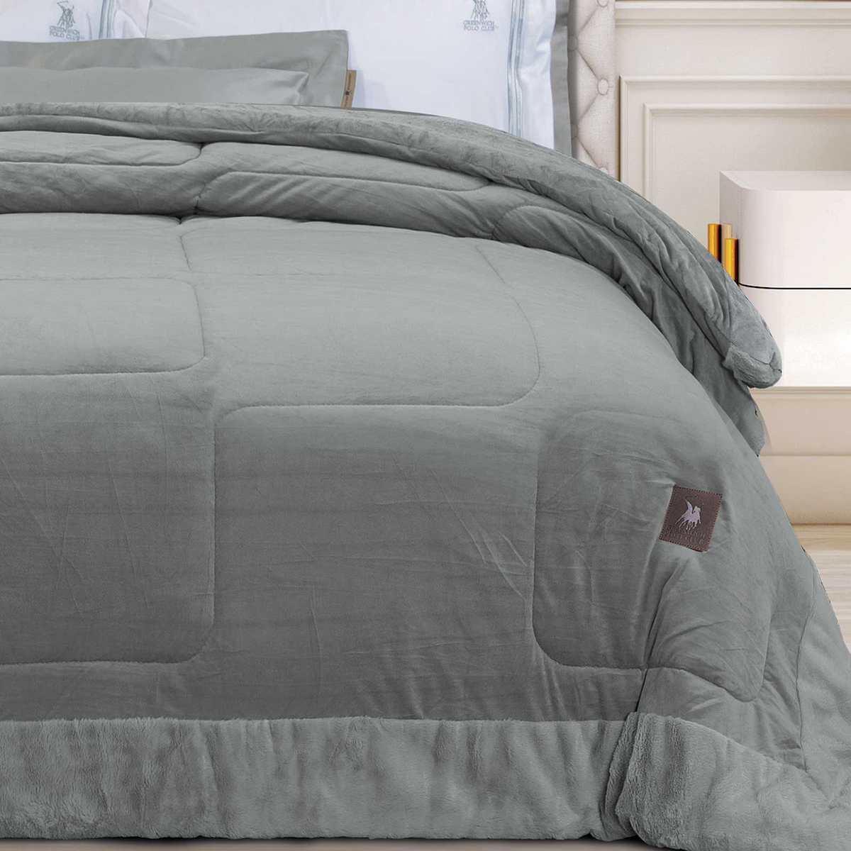 Κουβερτοπάπλωμα King Size (240X250) Greenwich Polo Club Essential 3967 Grey Home Λευκά Είδη Κρεβατοκάμαρας Παπλώματα Spitishop