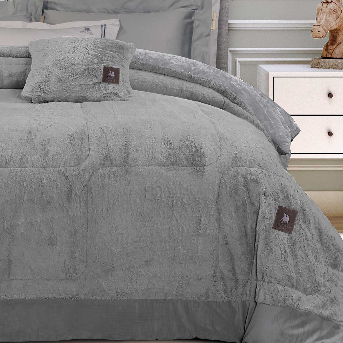 Κουβερτοπάπλωμα King Size (240X250) Greenwich Polo Club Essential 3964 Grey Home Λευκά Είδη Κρεβατοκάμαρας Παπλώματα Spitishop