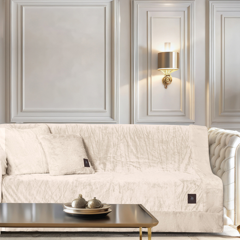 Ριχτάρι Καναπέ Τριθέσιου Βελουτέ (180x300) Greenwich Polo Club 3968 Ivory