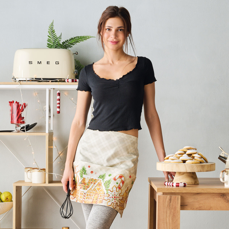 Χριστουγεννιάτικη Ποδιά Κουζίνας (70x39) Kentia Loft Snow 256