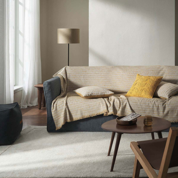 Ριχτάρι Καναπέ Τετραθέσιου 2 Όψεων (180x350) Gofis Home Vespera Leaf Gold 148/04