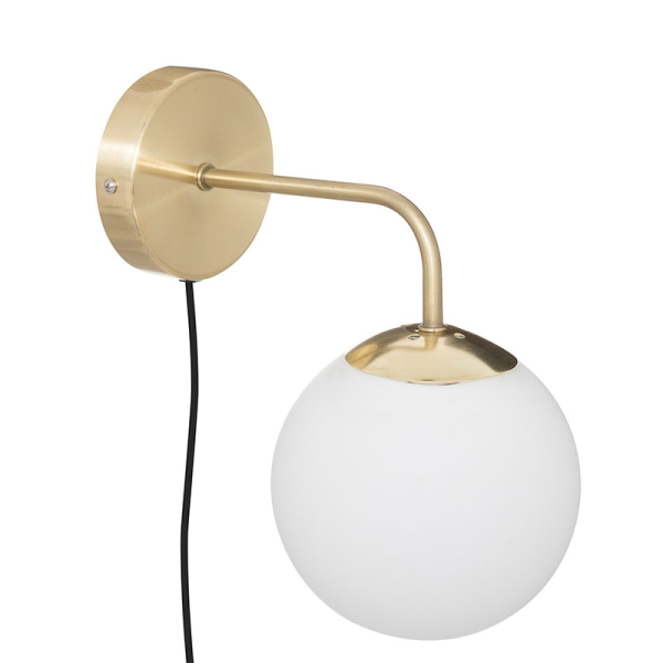 Απλίκα Τοίχου Με Φις Πρίζας A-S Dris Gold 190664