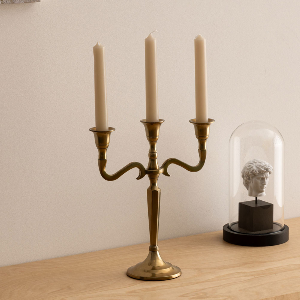 Κηροπήγιο 3 Θέσεων (22.5x9.1x26.5) A-S Candle Holder Gold 123154A