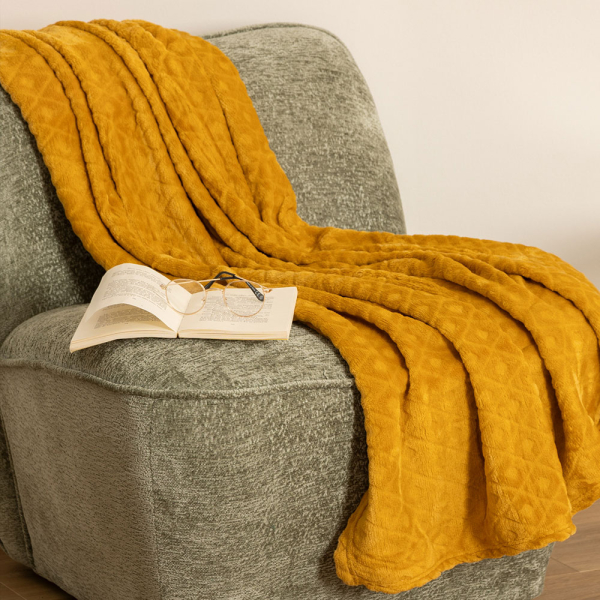Κουβέρτα Καναπέ Fleece (125x150) A-S Flanel Losan Ochra 164044R
