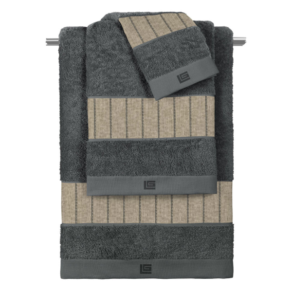 Πετσέτες Μπάνιου (Σετ 3τμχ) Guy Laroche Beverly Cashmere - Anthracite
