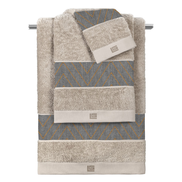 Πετσέτες Μπάνιου (Σετ 3τμχ) Guy Laroche Canyon Anthracite - Natural