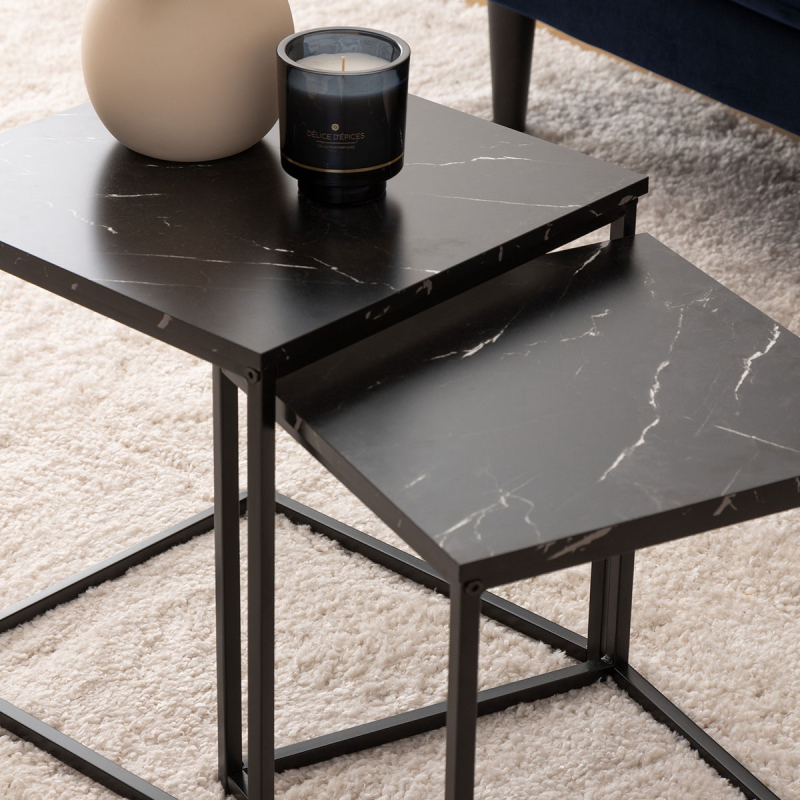 Βοηθητικά Τραπεζάκια (Σετ 2τμχ) A-S Jones Black 205801