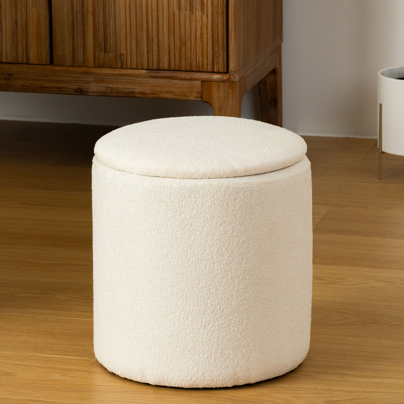 Σκαμπό Με Αποθηκευτικό Χώρο (Φ35x37) A-S Kaydi White 202255A