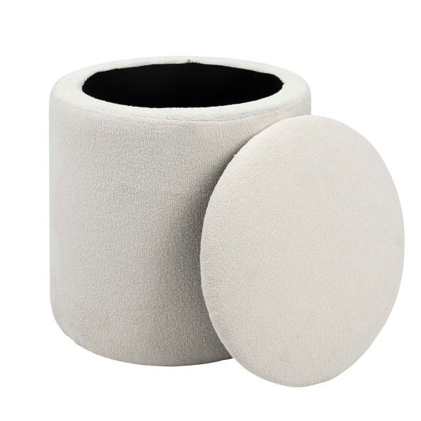 Σκαμπό Με Αποθηκευτικό Χώρο (Φ35x37) A-S Kaydi White 202255A