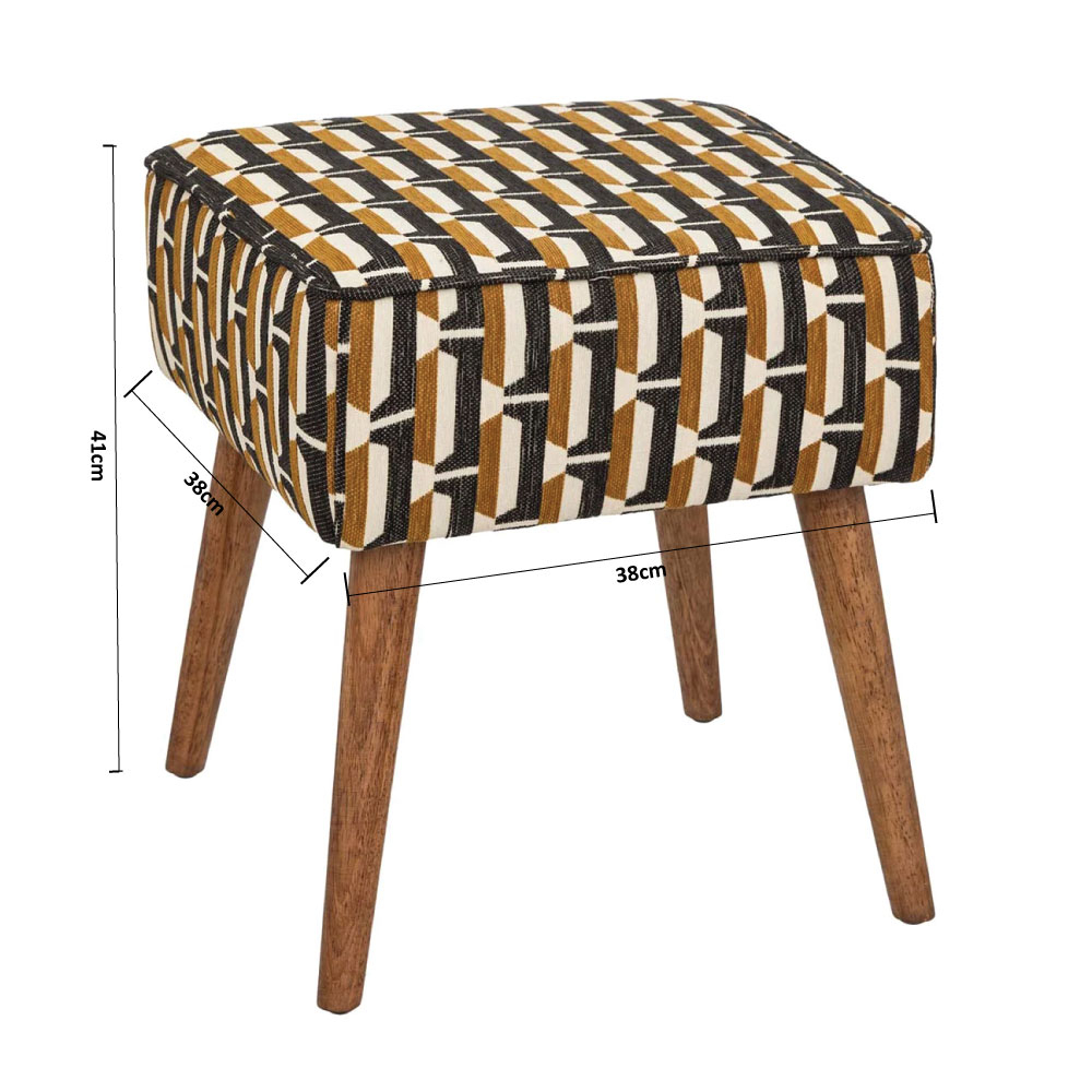 Σκαμπό (38X38X41) A-S Chiara Ochre 202266C Home Έπιπλα Spitishop