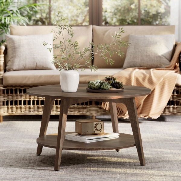 Τραπέζι Σαλονιού Με Ράφι (Φ80x45) Vasagle LCT243K41