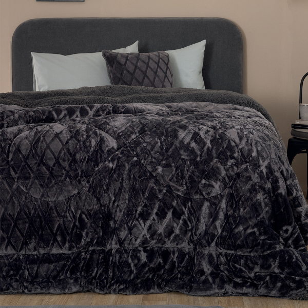 Κουβερτοπάπλωμα King Size (240x260) Palamaiki Nadine/5 Coal