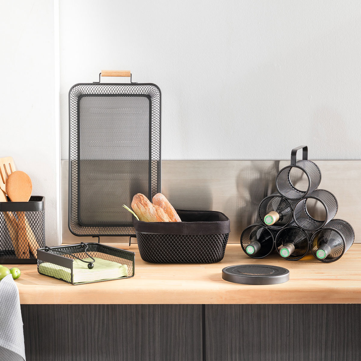 Μπουκαλοθήκη 6 Θέσεων (28X18 5X25) F-V Mayaj Black 169224 Home Διακόσμηση Μπουκαλοθήκες Spitishop