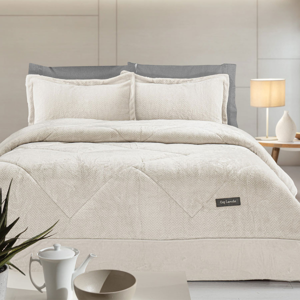 Κουβερτοπάπλωμα Υπέρδιπλο (220x240) Guy Laroche Moore Ivory