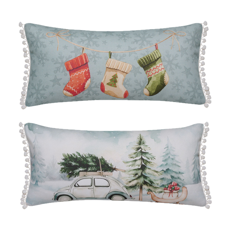 Χριστουγεννιάτικο Μαξιλάρι 2 Όψεων (30x60) Kentia Loft Snow 258