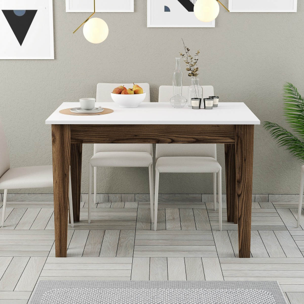 Τραπέζι Κουζίνας Με Αποθηκευτικό Χώρο (110x72x75) A-G Kiev 845HCT2102 Walnut/White