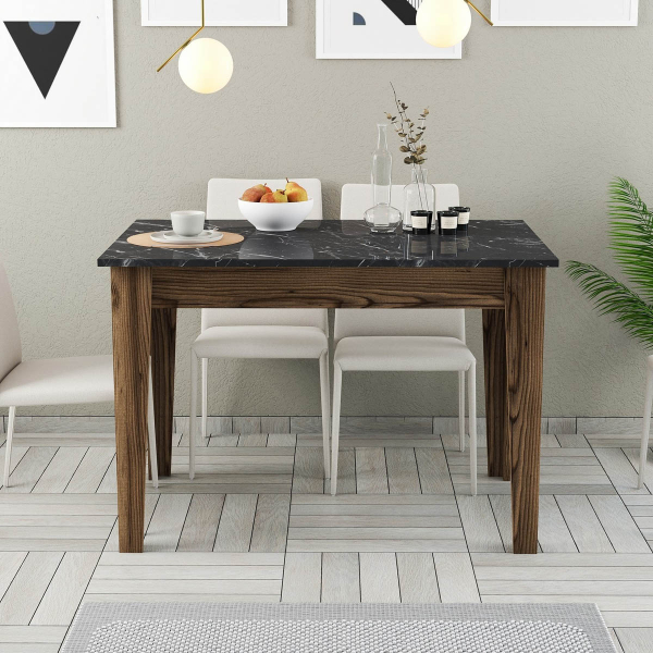 Τραπέζι Κουζίνας Με Αποθηκευτικό Χώρο (110x72x75) A-G Kiev 845HCT2106 Walnut/Black