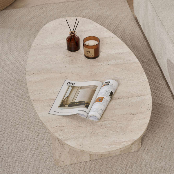 Τραπέζι Σαλονιού (120x65x40) A-G Orba 838NRD1101 Travertine