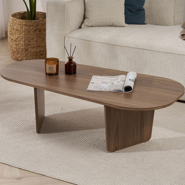 Τραπέζι Σαλονιού (130x65x40) A-G Ovalis 838NRD1107 Walnut