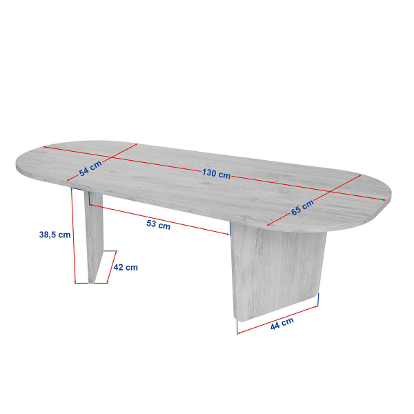 Τραπέζι Σαλονιού (130x40x65) A-G Ovalis 838NRD1108 Oak