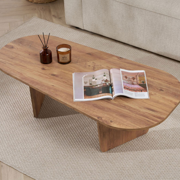 Τραπέζι Σαλονιού (130x40x65) A-G Ovalis 838NRD1109 Atlantic Pine