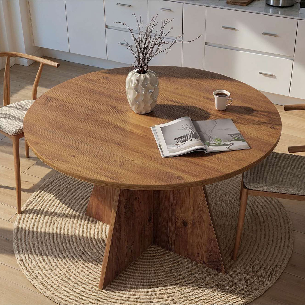 Spitishop Τραπέζι Τραπεζαρίας (Φ120x75) A-G Virella 746NRD1106 Atlantic Pine