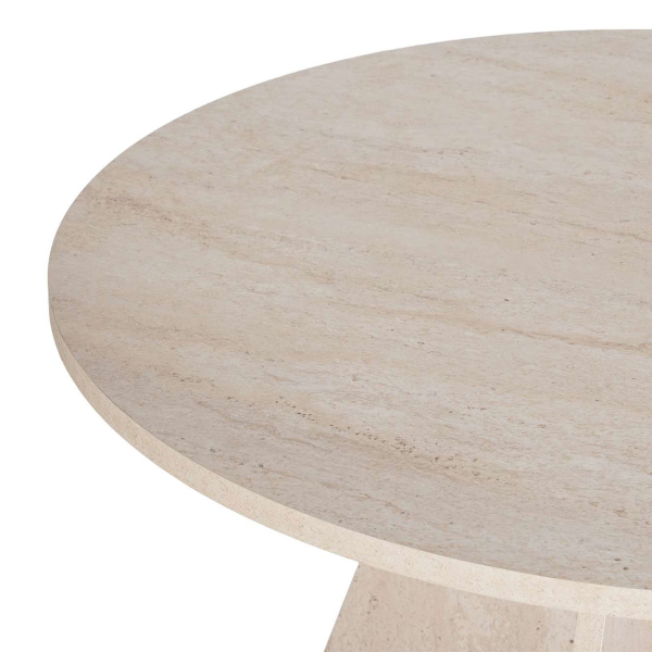 Τραπέζι Τραπεζαρίας (Φ120x75) A-G Virella 746NRD1108 Travertine