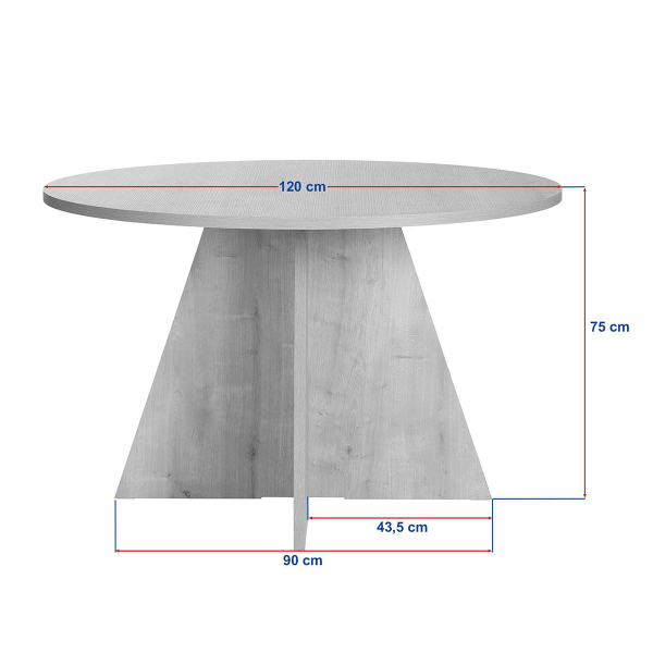 Τραπέζι Τραπεζαρίας (Φ120x75) A-G Virella 746NRD1108 Travertine