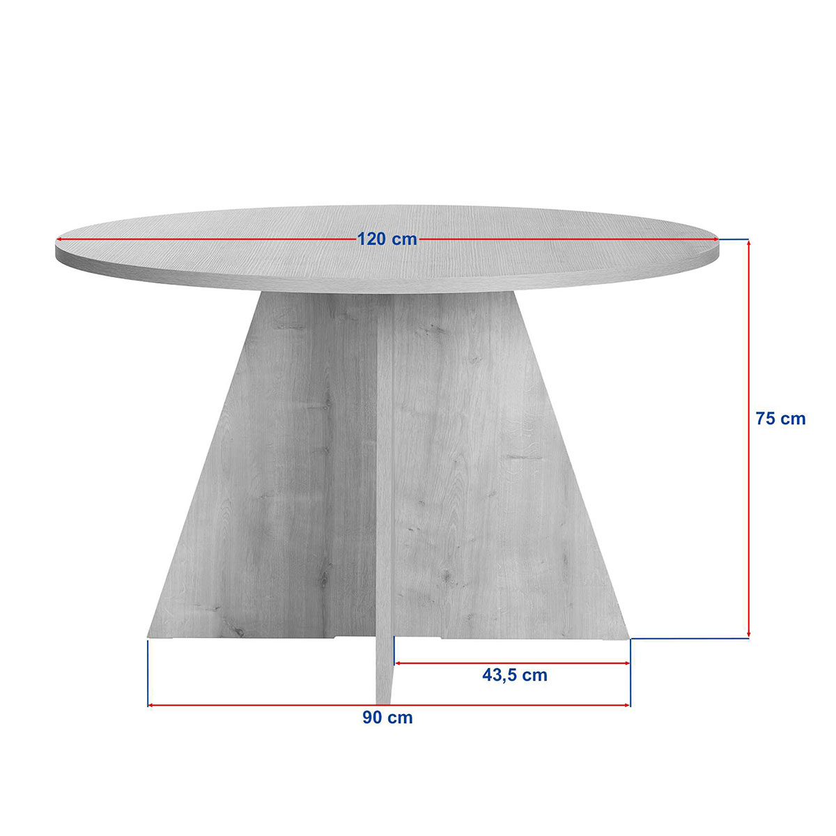 Τραπέζι Τραπεζαρίας (Φ120X75) A-G Virella 746Nrd1112 Wood Black Home Έπιπλα Κουζίνας & Τραπέζια - Τραπεζαρίες Spitishop