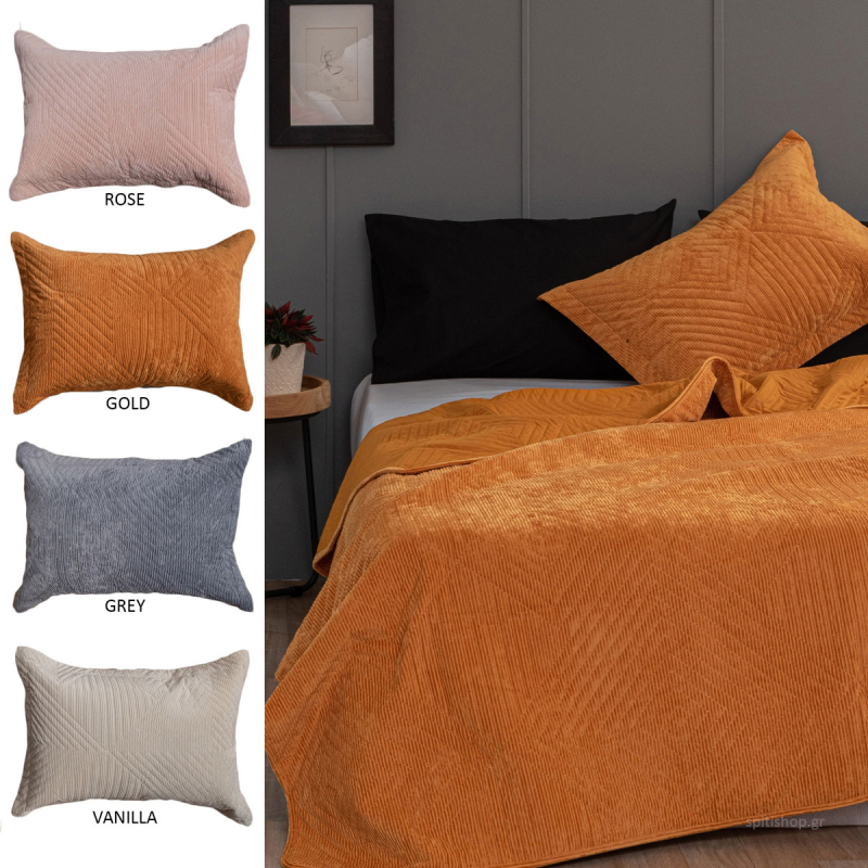 Ζεύγος Μαξιλαροθήκες (50x70) Κοτλέ Palamaiki Dizza