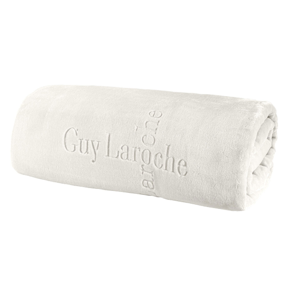 Κουβέρτα Βελουτέ Υπέρδιπλη (220x240) Guy Laroche Logo Ivory