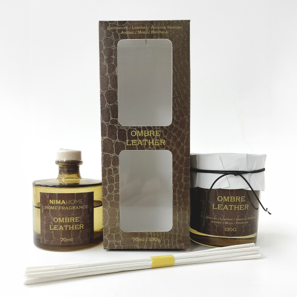 Σετ Αρωματικών Χώρου 2τμχ Nima Aroma Ombre Leather