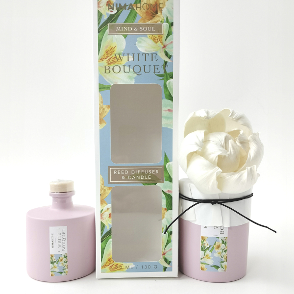 Σετ Αρωματικών Χώρου 2τμχ Nima Aroma White Bouquet
