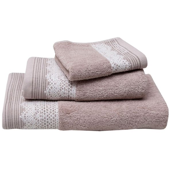Πετσέτες Χεριών (Σετ 3τμχ) Anna Riska Karla Beige 600gsm