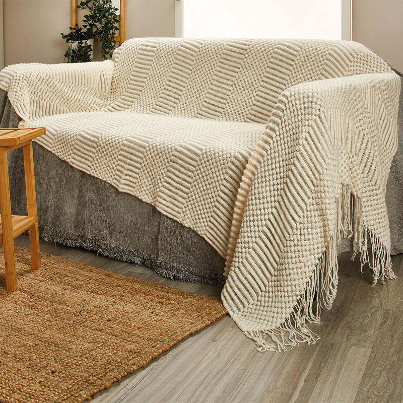 Ριχτάρι Καναπέ Διθέσιου Fleece (130x230) Whitegg KB135/4 Ecru