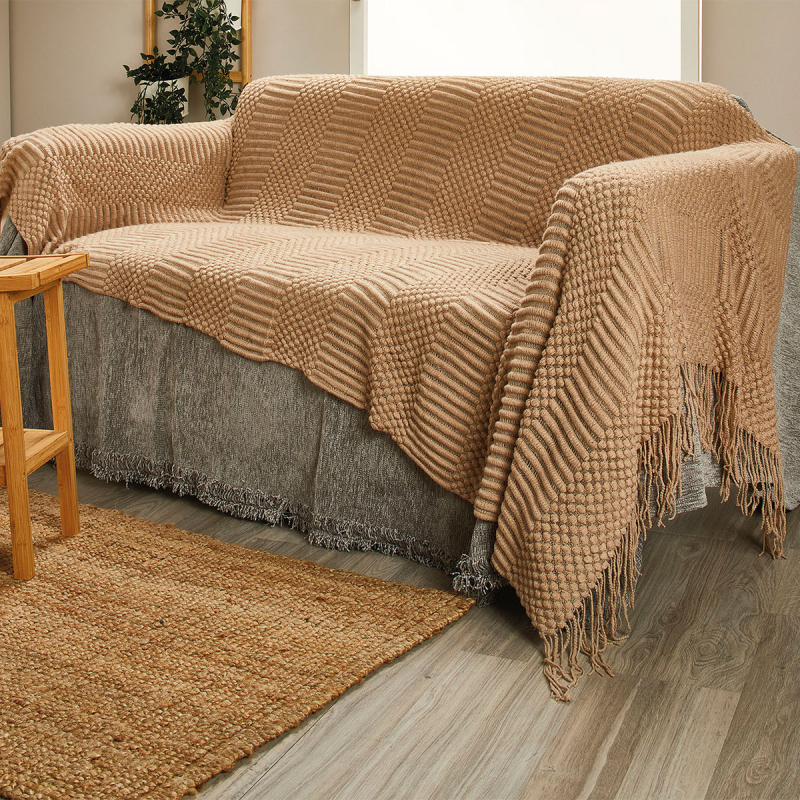 Ριχτάρι Καναπέ Διθέσιου Fleece (130x230) Whitegg KB135/5 Beige